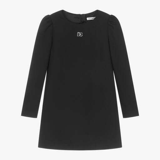 Dolce & Gabbana-فستان فيسكوز كريب لون أسود | Childrensalon