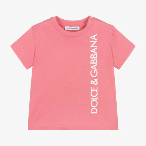 Dolce & Gabbana-Girls Pink Cotton Jersey T-Shirt | Childrensalon