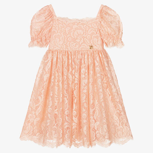 Dolce & Gabbana-Girls Pink Lace Dress | Childrensalon