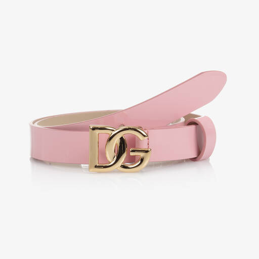 Dolce & Gabbana-Girls Pink Patent Leather Belt | Childrensalon