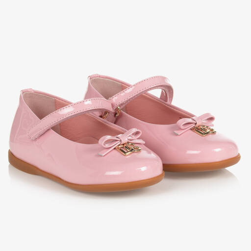 Dolce & Gabbana-حذاء أطفال بناتي جلد لامع لون زهري | Childrensalon