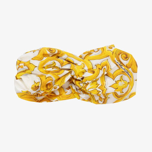 Dolce & Gabbana-Girls Yellow Majolica Headband | Childrensalon