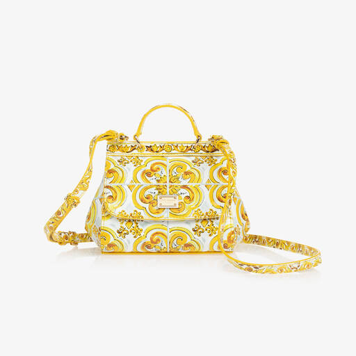 Dolce & Gabbana-Girls Yellow Majolica Sicily Bag (13cm) | Childrensalon