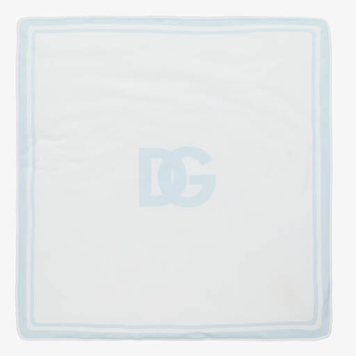 Dolce & Gabbana-Ivory & Blue Padded DG Blanket (81cm) | Childrensalon