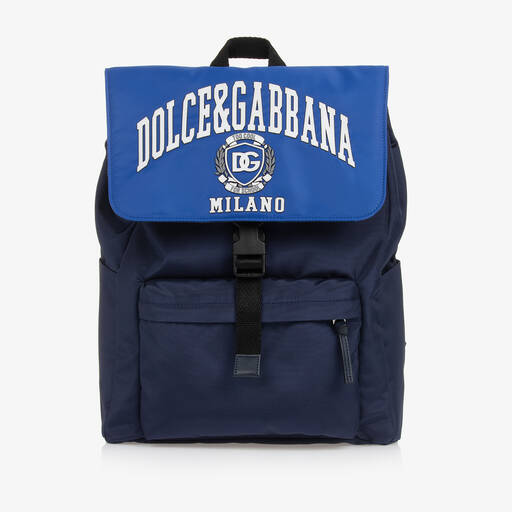 Dolce & Gabbana-Navy Blue Varsity Backpack (39cm) | Childrensalon