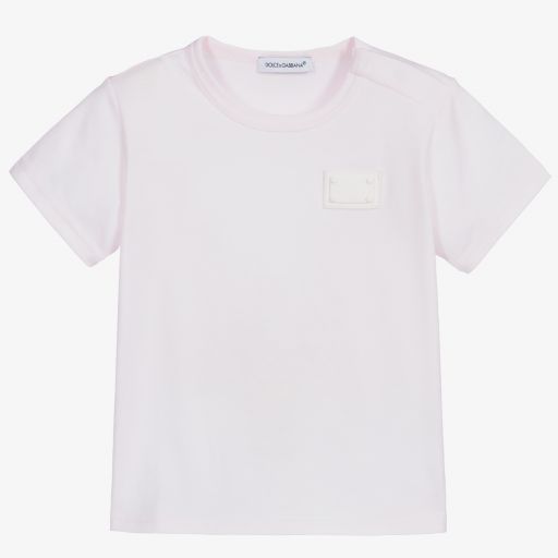 Dolce & Gabbana-T-shirt rose en coton Bébé | Childrensalon