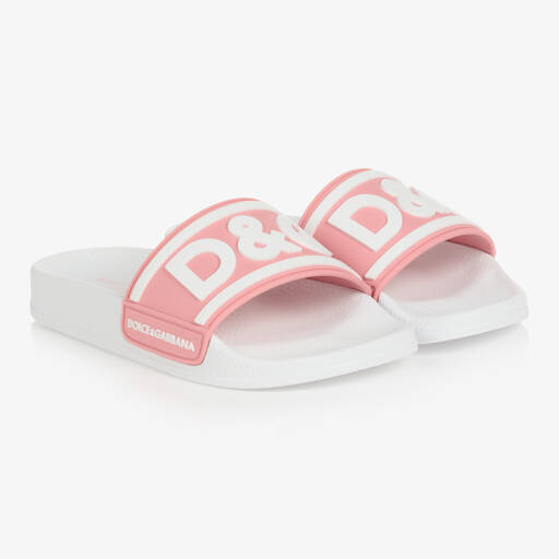 Dolce & Gabbana-Pink Logo Sliders | Childrensalon