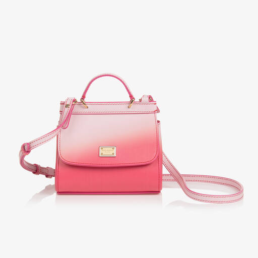 Dolce & Gabbana-Pink Ombré Leather Sicily Bag (13cm) | Childrensalon