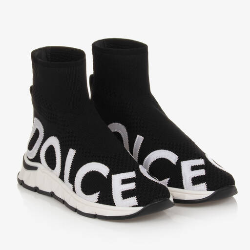 Dolce & Gabbana-Teen Black Sock Trainers | Childrensalon