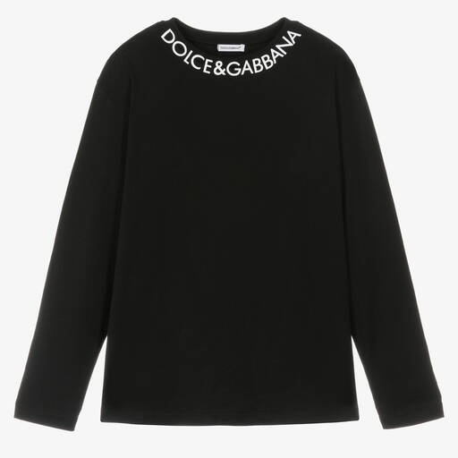 Dolce & Gabbana-توب تينز ولادي قطن جيرسي لون أسود | Childrensalon