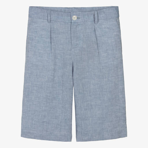 Dolce & Gabbana-Teen Boys Blue Linen Shorts | Childrensalon