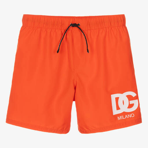 Dolce & Gabbana-Teen Boys Orange DG Swim Shorts | Childrensalon