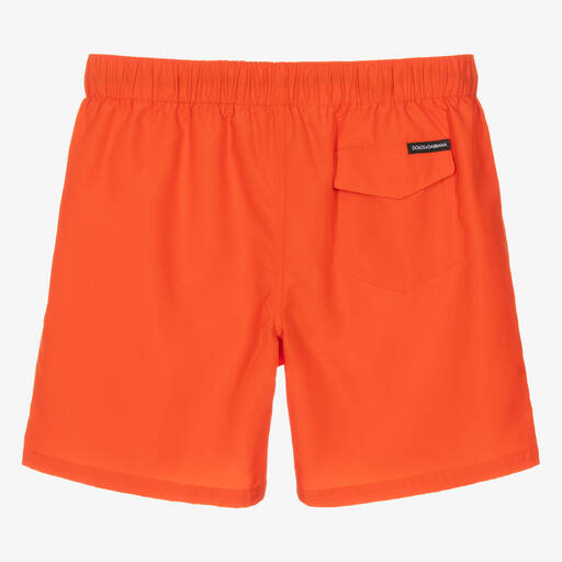 Dolce & Gabbana-Teen Boys Orange DG Swim Shorts | Childrensalon