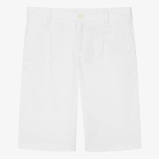 Dolce & Gabbana-Teen Boys White Cotton Bermuda Shorts | Childrensalon