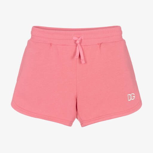 Dolce & Gabbana-Teen Girls Pink DG Cotton Shorts | Childrensalon