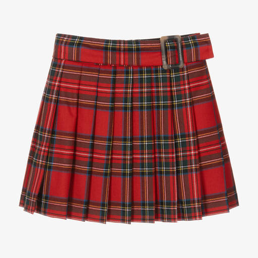 Dolce & Gabbana-Teen Girls Red Wool Tartan Skirt | Childrensalon