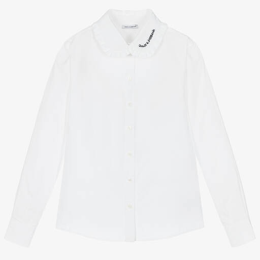 Dolce & Gabbana-Белая хлопковая блузка | Childrensalon