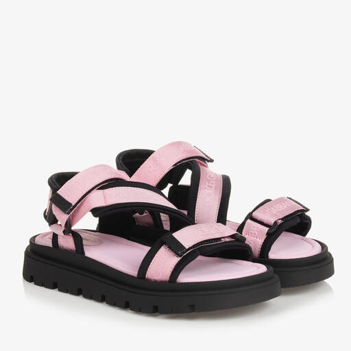Dolce & Gabbana-Teen Pink Viscose & Cotton Sandals | Childrensalon