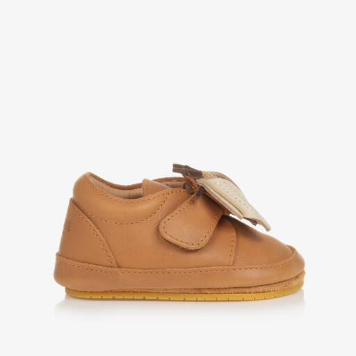 Donsje-Baby Brown Leather Bee Pre-Walker Shoes | Childrensalon