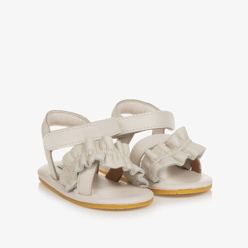 Donsje-Baby Girls Ivory Leather Pre-Walker Sandals | Childrensalon