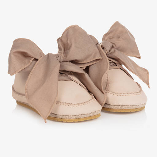 Donsje-Baby Girls Pink Leather Pre-Walker Shoes | Childrensalon