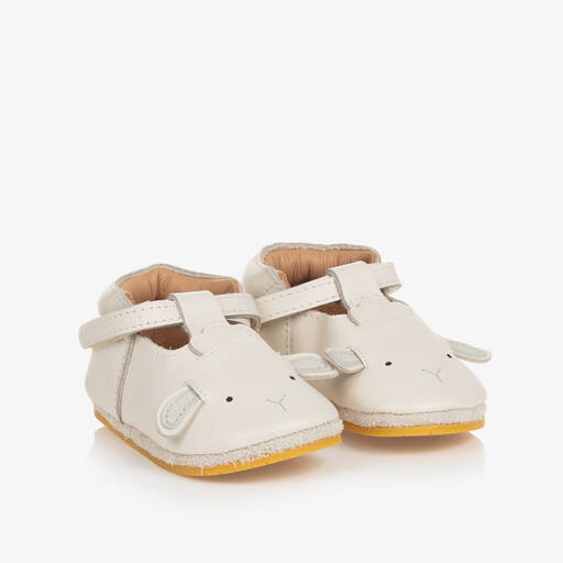 Donsje-Baby Ivory Leather Pre-Walker Shoes | Childrensalon