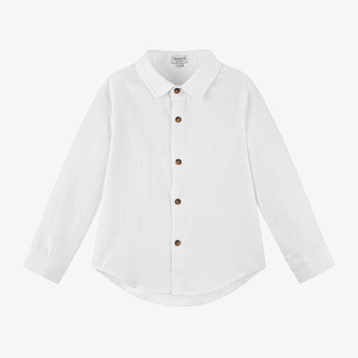 Donsje-Boys White Cotton Shirt | Childrensalon