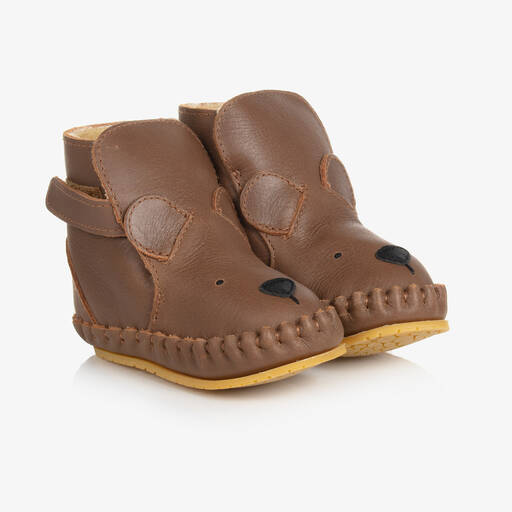 Donsje-Brown Bear Pre-Walker Baby Boots | Childrensalon