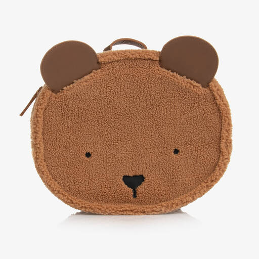 Donsje-Коричневый флисовый рюкзак Медвежонок (27см) | Childrensalon