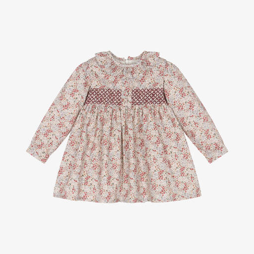 Dr. Kid-Baby Girls Pink Floral Cotton Dress | Childrensalon