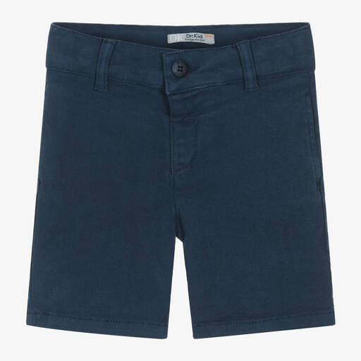 Dr. Kid-Boys Navy Blue Cotton Chino Shorts | Childrensalon