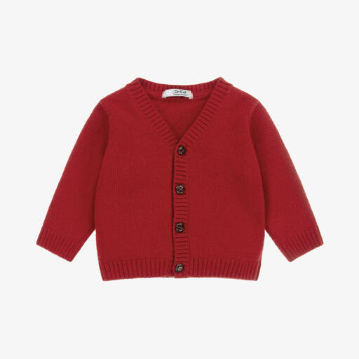 Dr. Kid-Boys Red Cotton & Wool Cardigan | Childrensalon