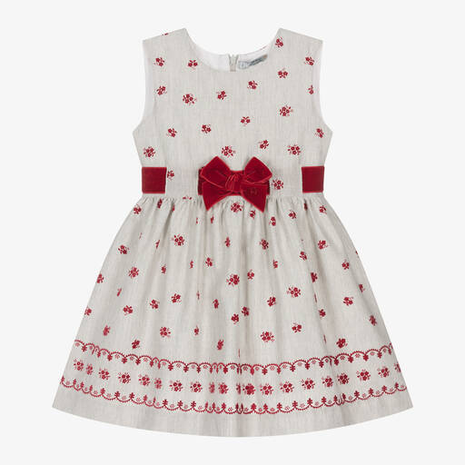 Dr. Kid-Girls Grey Floral Dress | Childrensalon