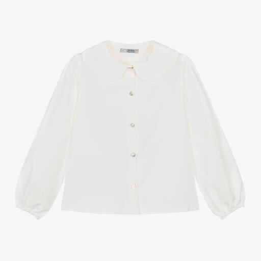 Dr. Kid-Girls Ivory Collared Blouse | Childrensalon