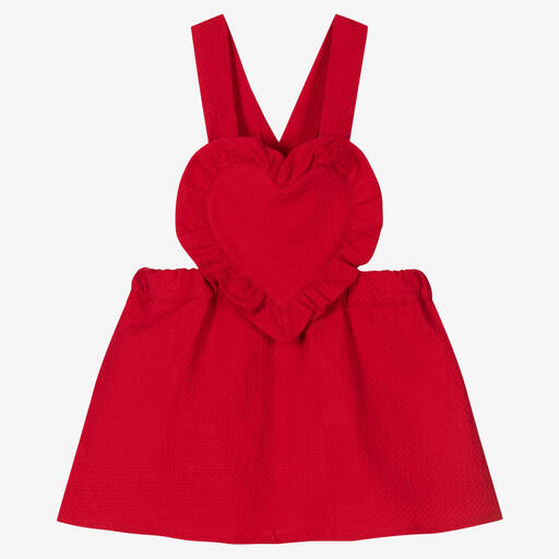Dr. Kid-Girls Red Heart Pinafore Dress | Childrensalon