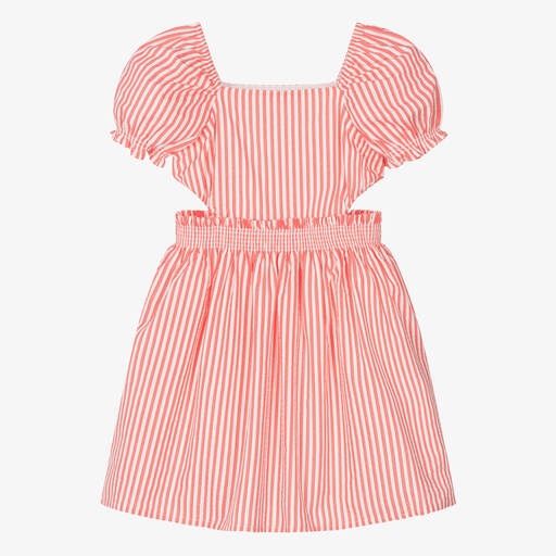 Dr. Kid-Girls Red Striped Cotton Dress | Childrensalon