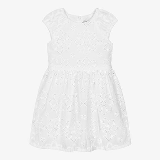 Dr. Kid-Girls White Broderie Anglaise Dress | Childrensalon
