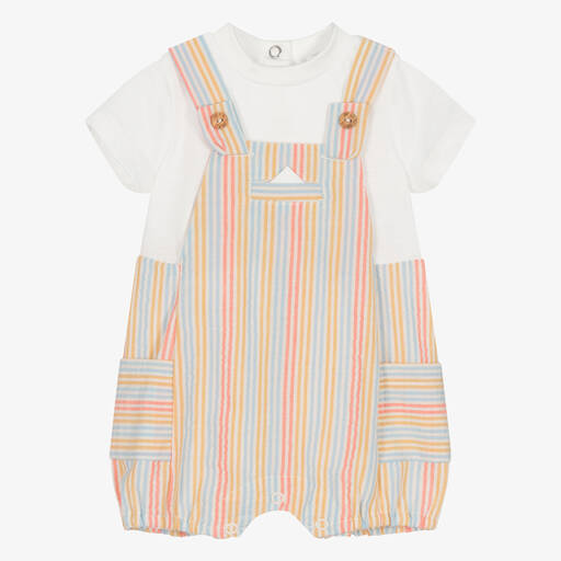 Dr. Kid-Multicolour Stripe Cotton Baby Shortie | Childrensalon