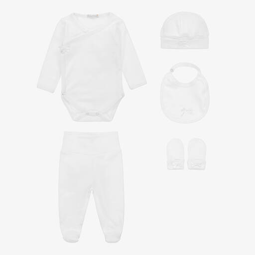 Dr. Kid-White Cotton Babysuit Set | Childrensalon