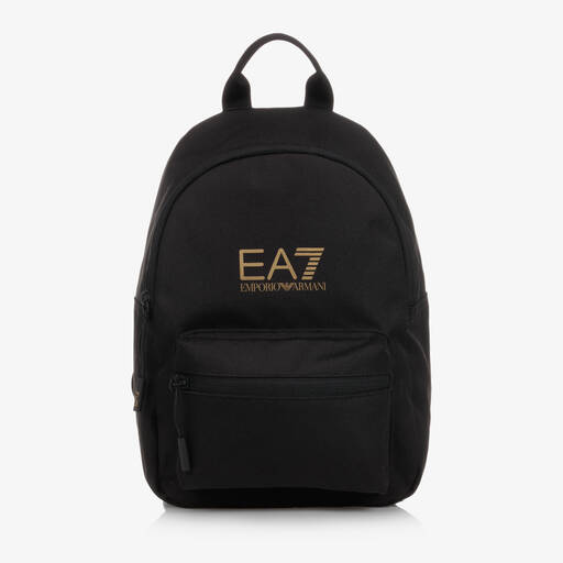 EA7 Emporio Armani-Black Canvas Backpack (33cm) | Childrensalon