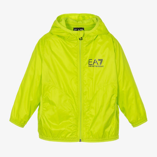 EA7 Emporio Armani-Boys Lime Green Windbreaker Jacket | Childrensalon