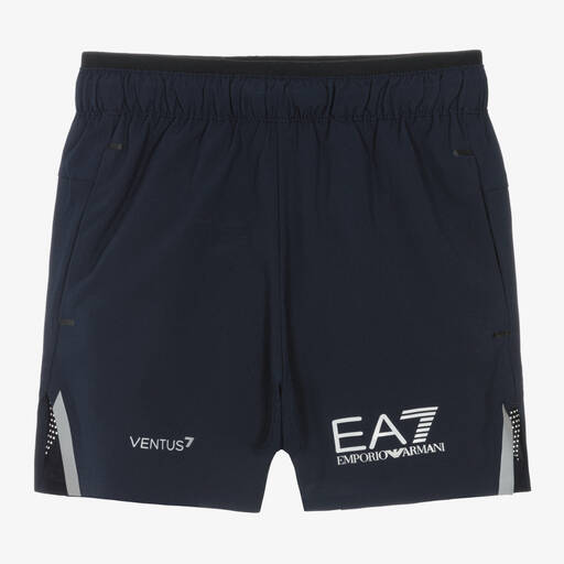 EA7 Emporio Armani-Boys Navy Blue VENTUS7 Sports Shorts | Childrensalon
