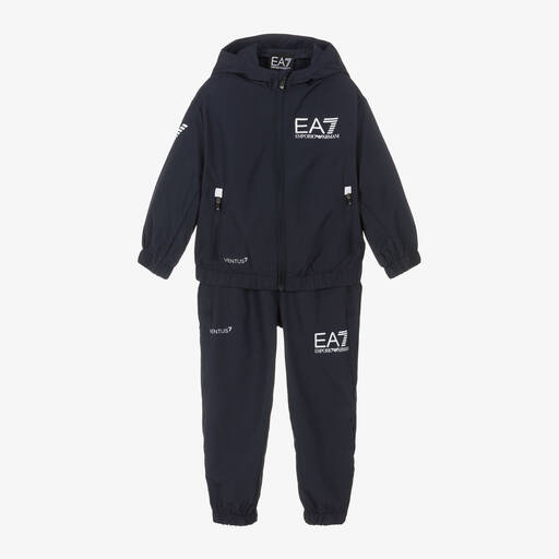 EA7 Emporio Armani-Boys Navy Blue Ventus7 Tracksuit | Childrensalon