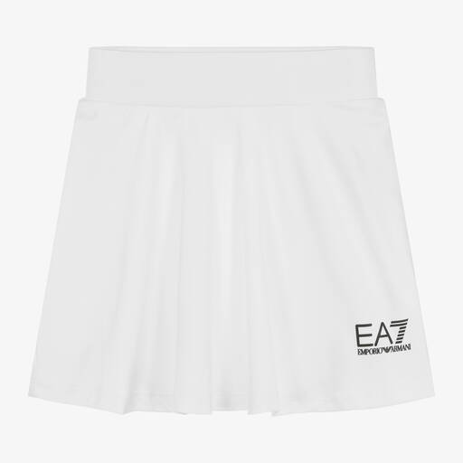 EA7 Emporio Armani-Girls White Ventus7 Tennis Skirt & Shorts Set | Childrensalon