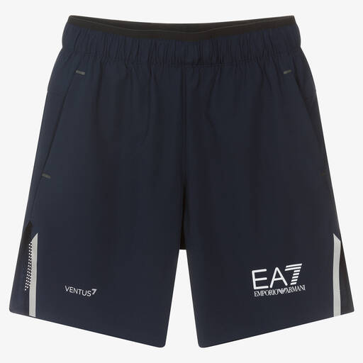 EA7 Emporio Armani-Teen Boys Blue VENTUS7 Sports Shorts | Childrensalon
