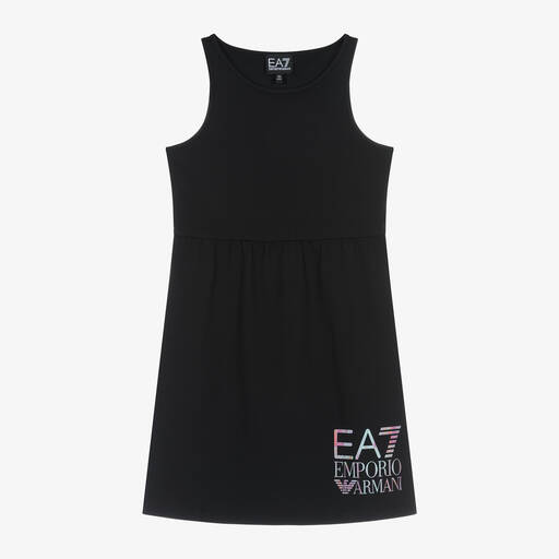 EA7 Emporio Armani-Teen Girls Black Jersey Dress | Childrensalon