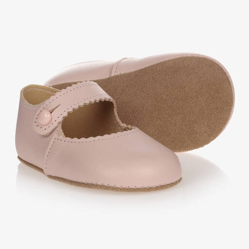 Early Days-Baby Girls Pink Leather Pre-Walker Shoes | Childrensalon