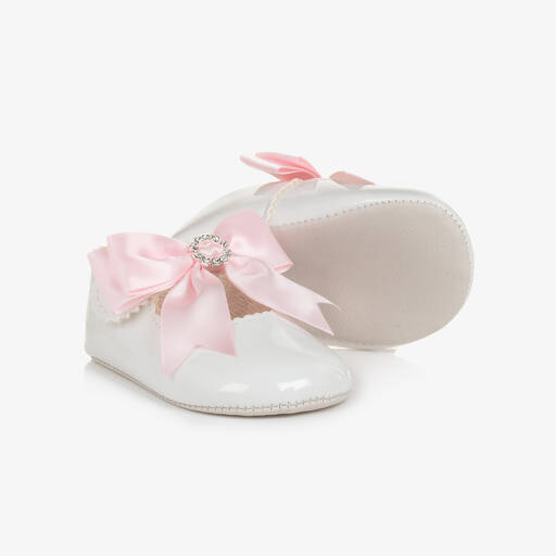 Early Days-Baby Girls White Patent Pre-Walker Shoes | Childrensalon