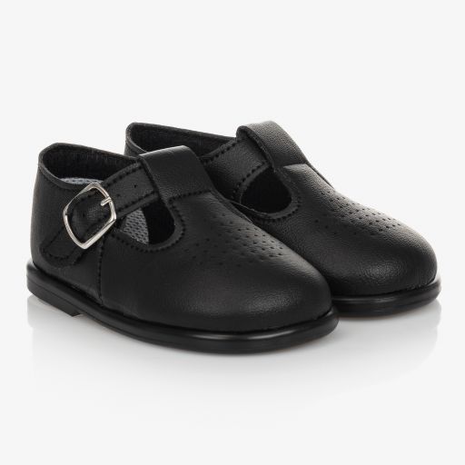 Early Days-Black First Walker Shoes | Childrensalon