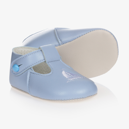 Early Days Baypods-Blue Pre-Walker Button Shoes  | Childrensalon